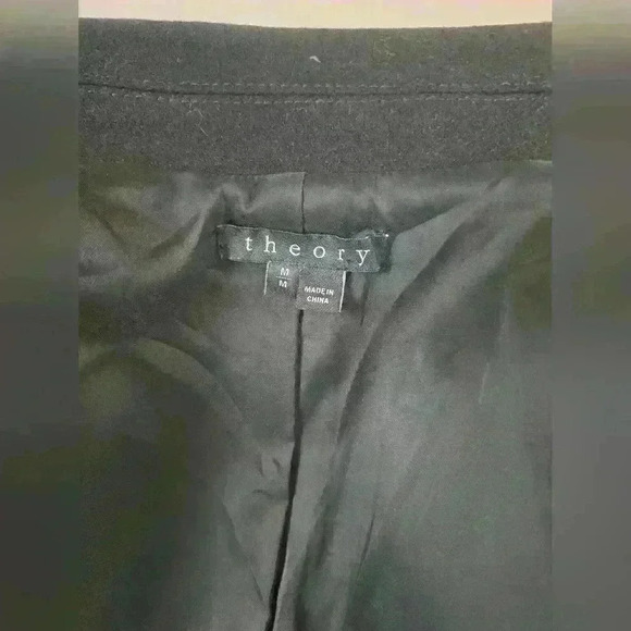 THEORY Wool Blend Black Double Breasted Short Peacoat Womens Jacket Size M - Picture 9 of 14